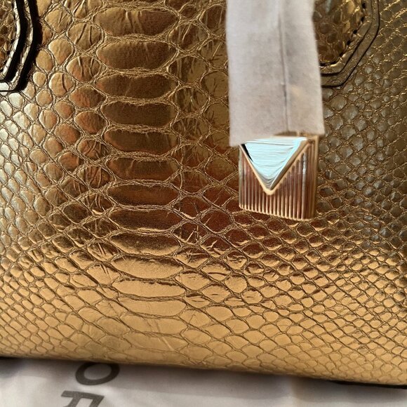 NWT Michael Michael Kors Gold Mercer Studio Leather Crossbody & Top Handle Bag - Picture 12 of 16